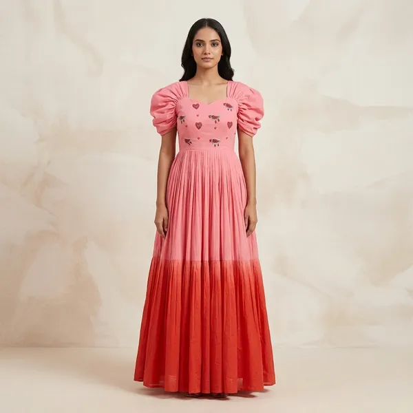 Pink_100%_Cotton_Gown_For_Women