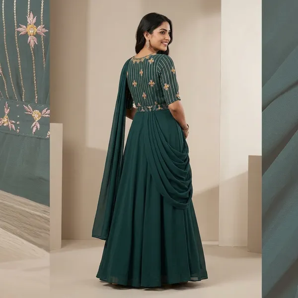 Morpich_100%_Fox_Georgette_Gown_with_Dupatta_For_Women