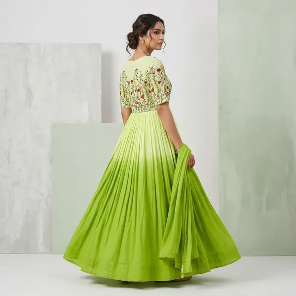 Green_100%_Cotton_Gown_For_Women