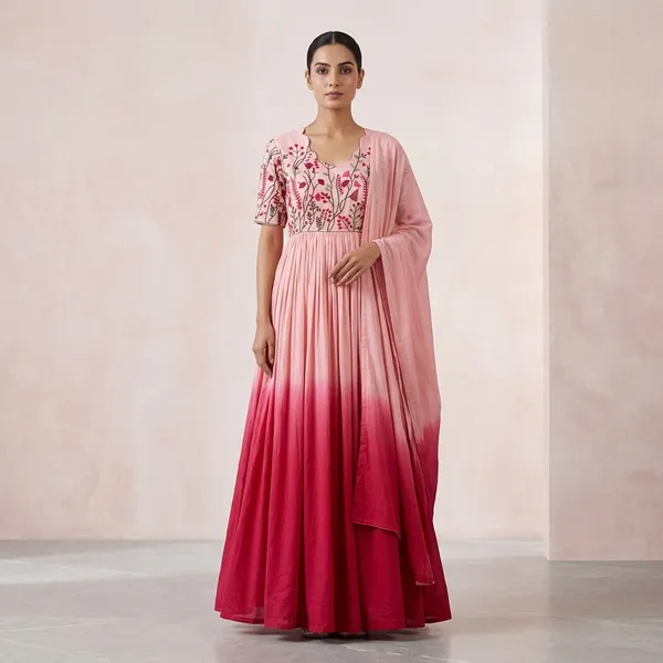 Pink_100%_Cotton_Gown_For_Women