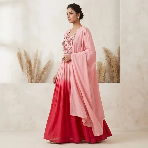 Pink_100%_Cotton_Gown_For_Women