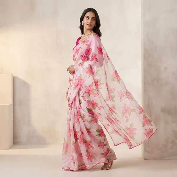 Pink_100%_Organza_Silk_Organza_Saree_For_Women