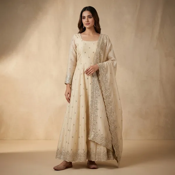 Beige_100%_Fendi_Silk_Embroidered_Gown_with_Dupatta_For_Women