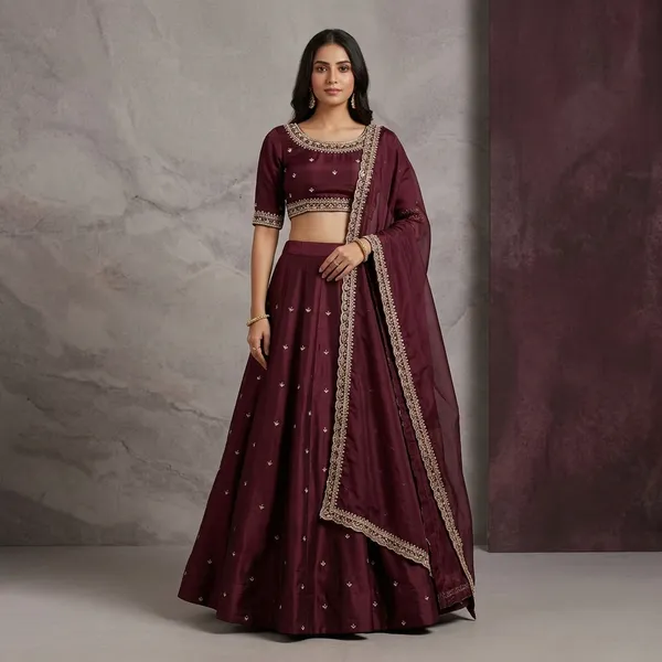 Maroon_100%_Fox_NS_Satin_Embroidered_Lehenga_Set_For_Women