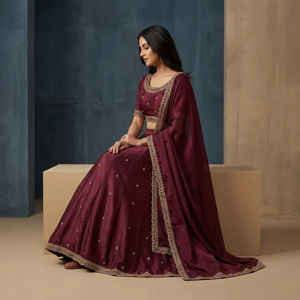 Maroon_100%_Fox_NS_Satin_Embroidered_Lehenga_Set_For_Women