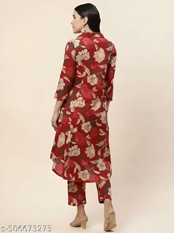 Red_Cotton_Straight_Kurta_With_Palazzo_Set_For_Women