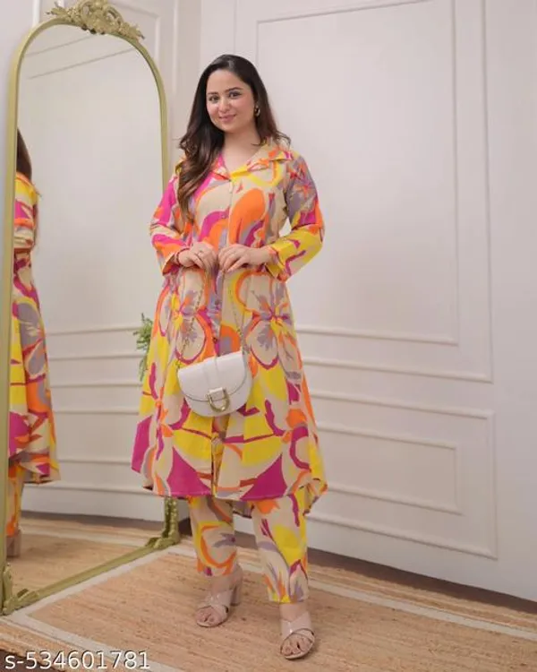 Yellow_Cotton_Blend_Kurta_Set_For_Women