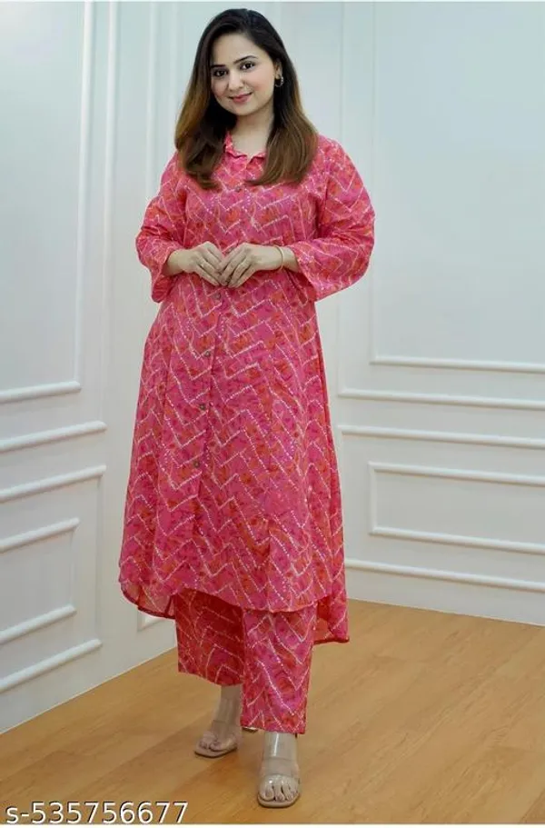 Pink_Cotton_Blend_Kurta_Set_For_Women