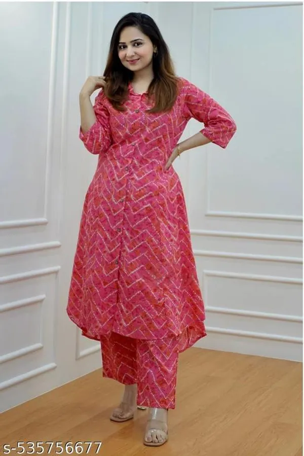 Pink_Cotton_Blend_Kurta_Set_For_Women