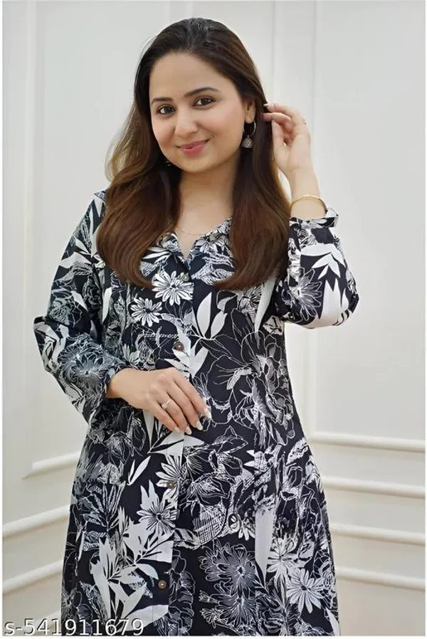 Black_Cotton_Blend_Kurta_Set_For_Women