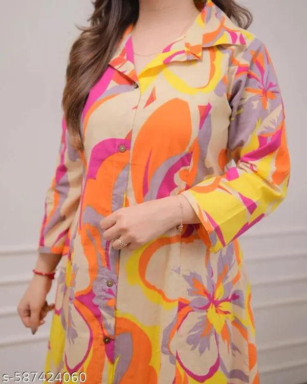 Yellow_Cotton_Blend_Kurta_Set_For_Women