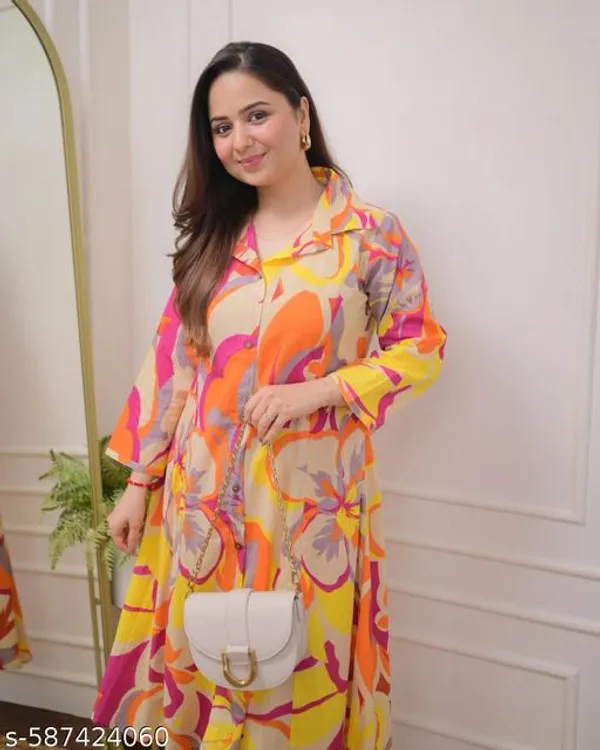 Yellow_Cotton_Blend_Kurta_Set_For_Women