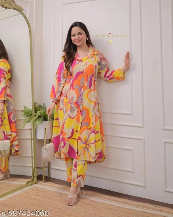 Yellow_Cotton_Blend_Kurta_Set_For_Women