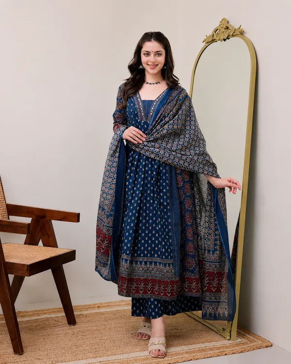 Blue_Cotton_Blend_Kurta_With_Bottom_And_Dupatta_For_Women