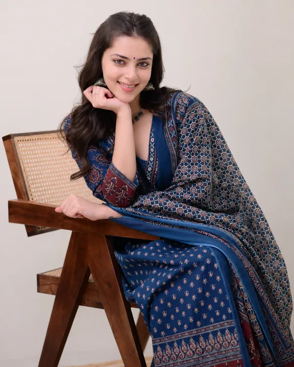 Blue_Cotton_Blend_Kurta_With_Bottom_And_Dupatta_For_Women