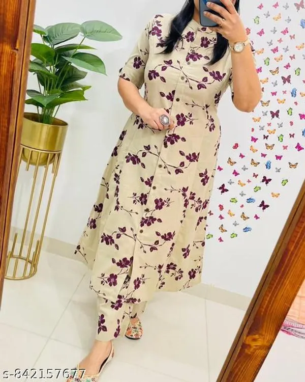 Cream_Cotton_Blend_Kurta_Set_For_Women