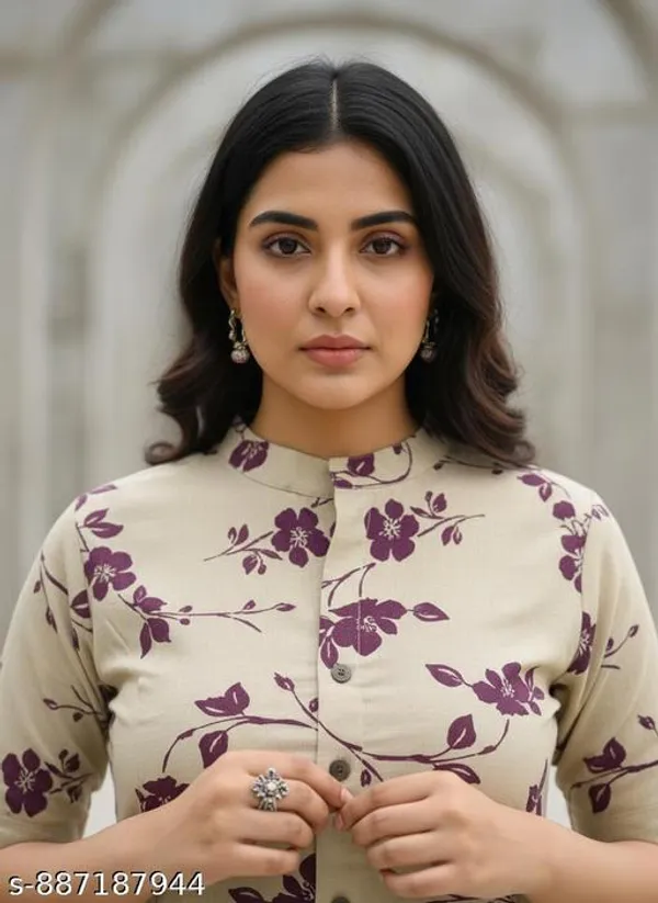 Cream_Cotton_Blend_Kurta_Set_For_Women
