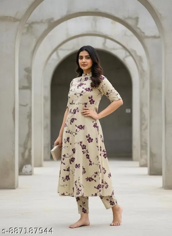 Cream_Cotton_Blend_Kurta_Set_For_Women