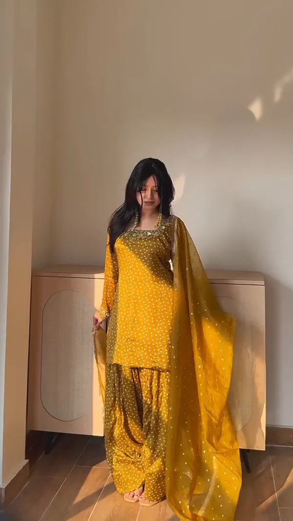 Yellow_Heavy_Chinon_Silk_Kurta_With_Sharara_Set_For_Women