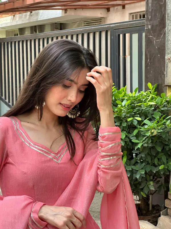 Pink_Heavy_Crunchy_Silk_With_Gottapatti_Lace_Kurta_With_Sharara_Set_For_Women