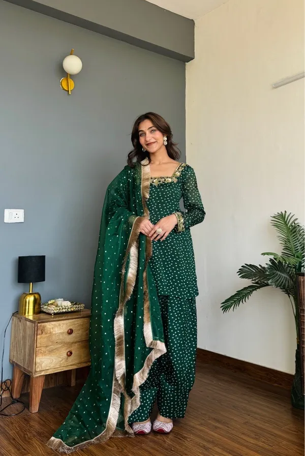 Green_Heavy_Chinon_Silk_Kurta_With_Sharara_Set_For_Women