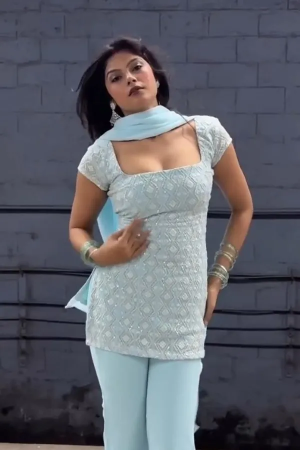 Light_Blue_Faux_Georgette_Kurta_With_Sharara_Set_For_Women
