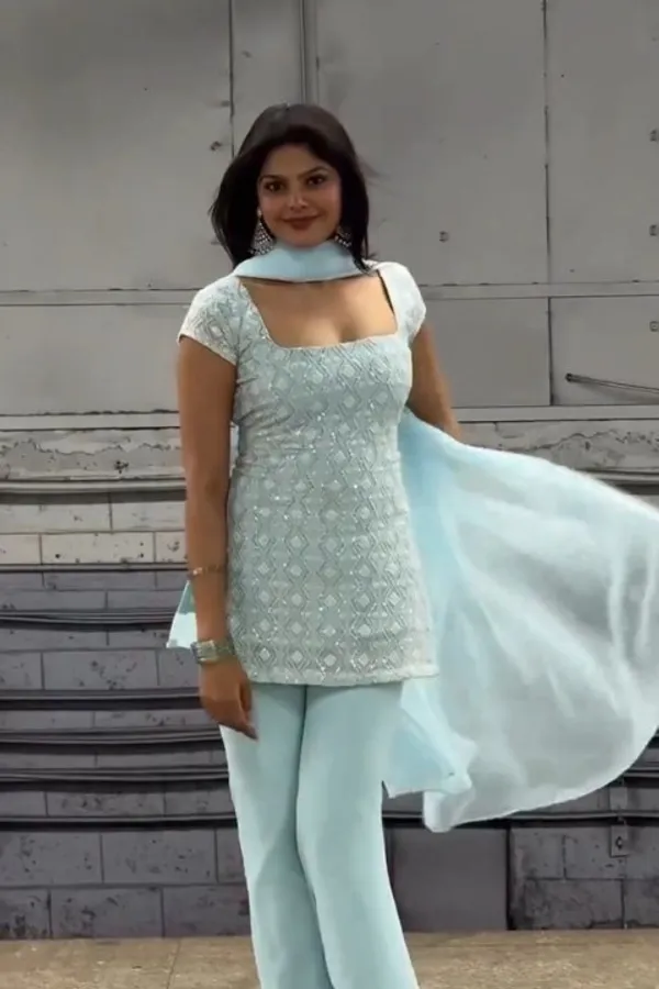 Light_Blue_Faux_Georgette_Kurta_With_Sharara_Set_For_Women