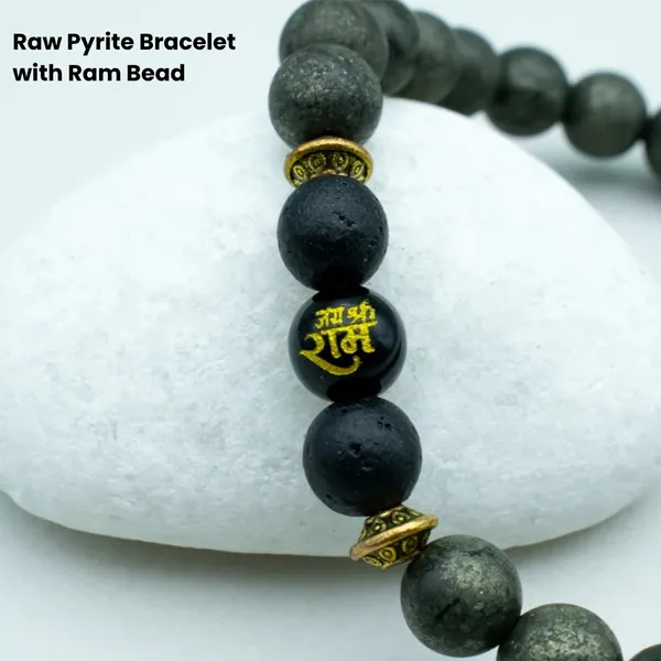 Grey_And_Black_Pyrite_Lava_Stone_Jai_Shri_Ram_Charm_Bracelet