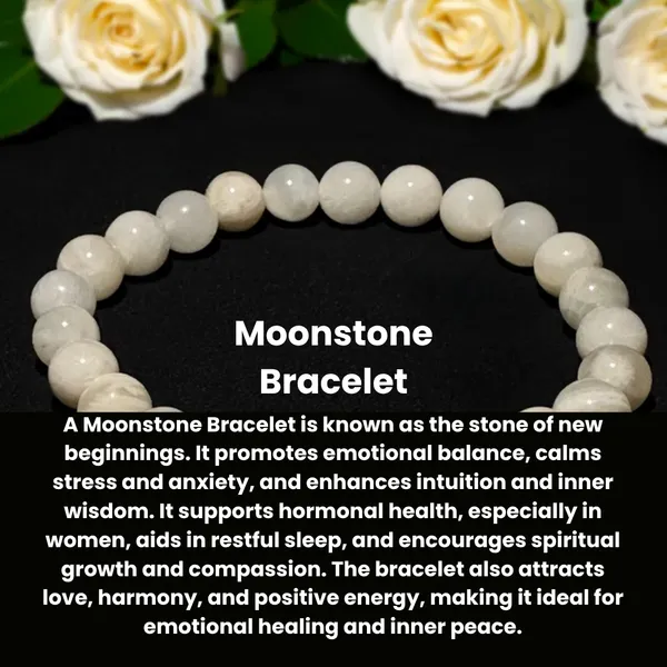 White_Moonstone_Beaded_Stretch_Bracelet_With_Silver_Accents