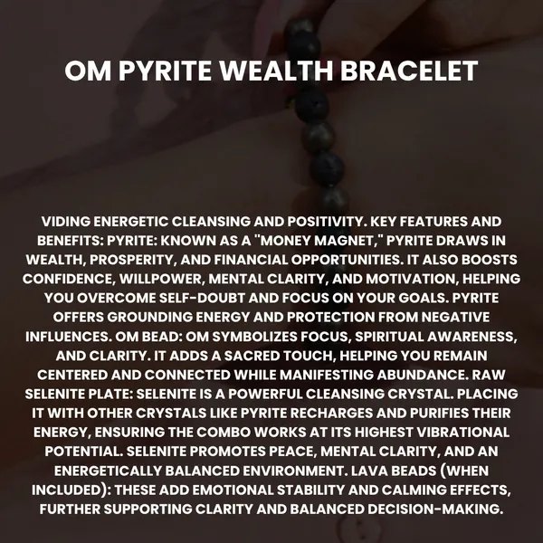 Multicolor_Pyrite_Black_Matte_Om_Charm_Beaded_Bracelet_For_Unisex