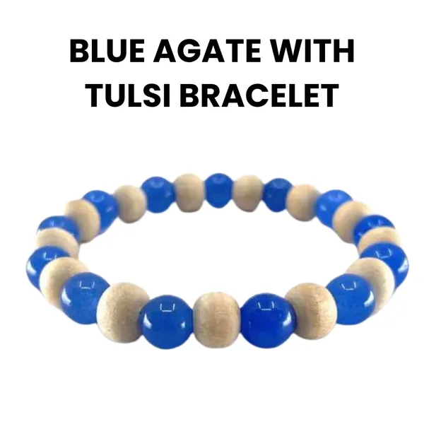 Blue_Agate_Tulsi_Wood_Beaded_Stretch_Bracelet_For_Unisex