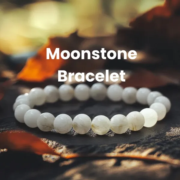 White_Moonstone_Beaded_Stretch_Bracelet_With_Silver_Accents