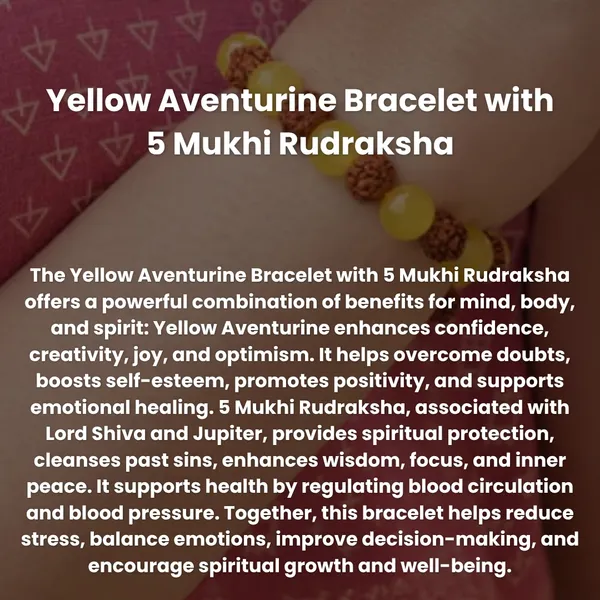Yellow_And_Brown_Aventurine_5_Mukhi_Rudraksha_Beaded_Bracelet_For_Unisex