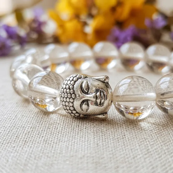 Clear_Sphatik_Crystal_Quartz_Buddha_Charm_Beaded_Bracelet