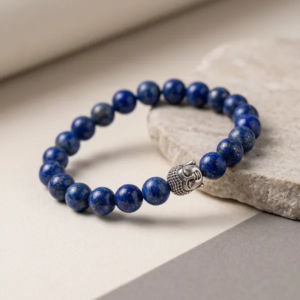 Deep_Blue_Lapis_Lazuli_Stone_Beaded_Bracelet_Silver_Accent