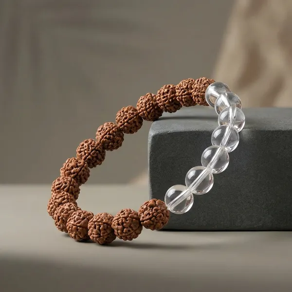 Brown_And_White_Rudraksha_5_Mukhi_Crystal_Beaded_Spiritual_Bracelet