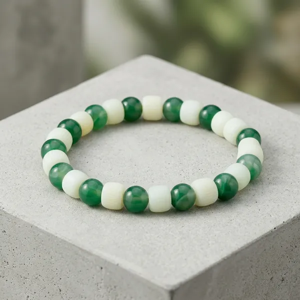 Green_And_White_Agate_Beaded_Lucky_Charm_Bracelet_For_Women