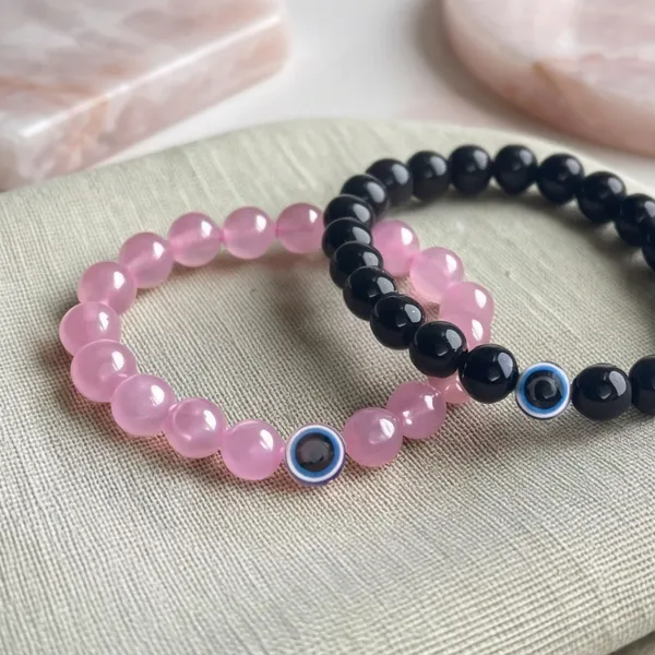Pink_And_Black_Rose_Quartz_Onyx_Evil_Eye_Couple_Bracelet_Set_Of_2