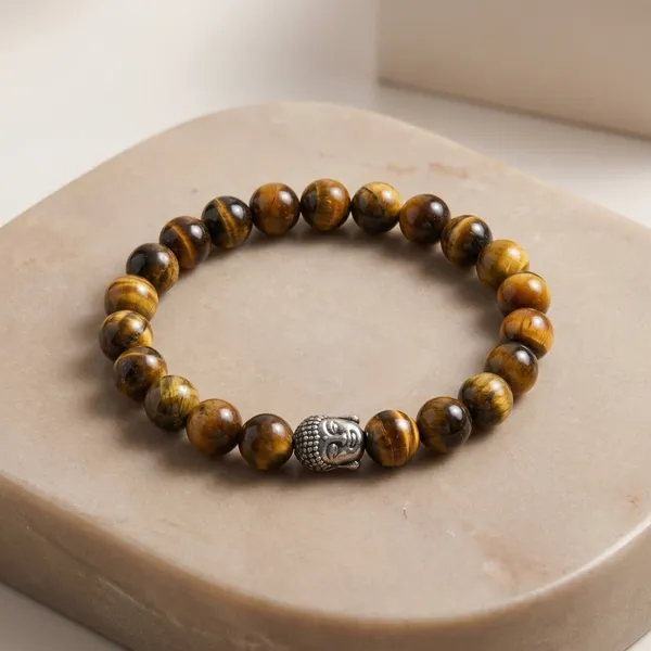 Golden_Brown_Tiger_Eye_Gemstone_Buddha_Charm_Bracelet_For_Unisex