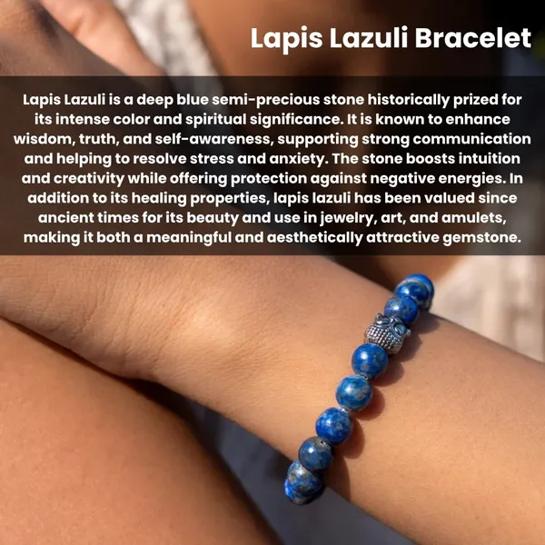 Deep_Blue_Lapis_Lazuli_Stone_Beaded_Bracelet_Silver_Accent