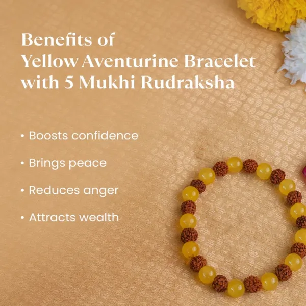 Yellow_And_Brown_Aventurine_5_Mukhi_Rudraksha_Beaded_Bracelet_For_Unisex