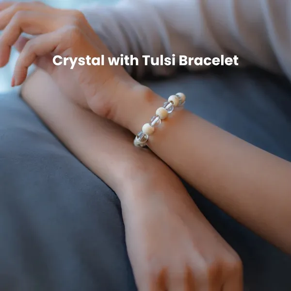 Clear_And_Cream_Crystal_Quartz_Tulsi_Beaded_Spiritual_Bracelet