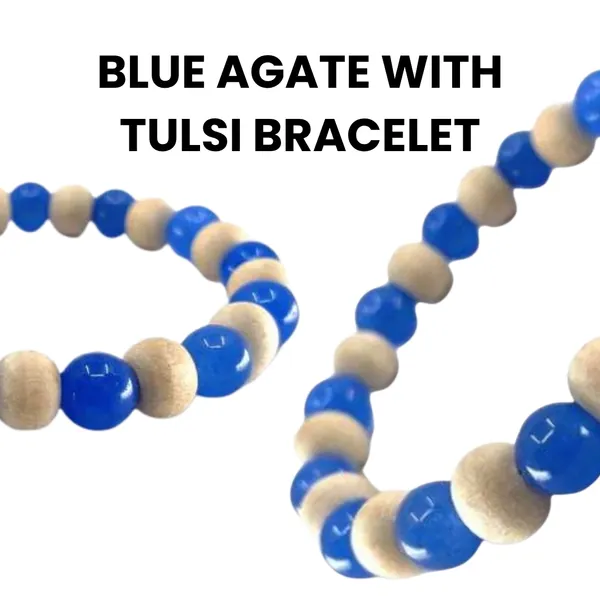 Blue_Agate_Tulsi_Wood_Beaded_Stretch_Bracelet_For_Unisex
