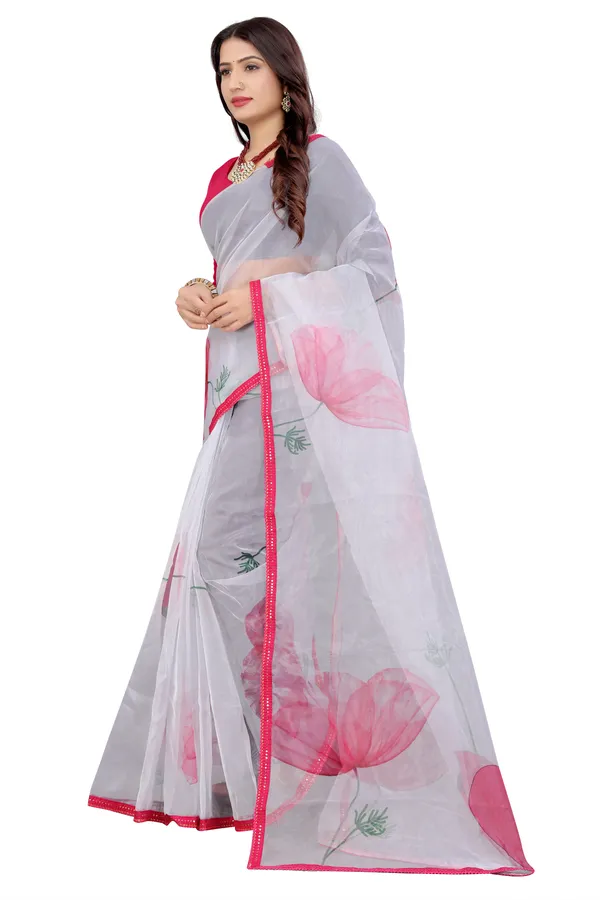 Grey_Organza_Silk_Saree