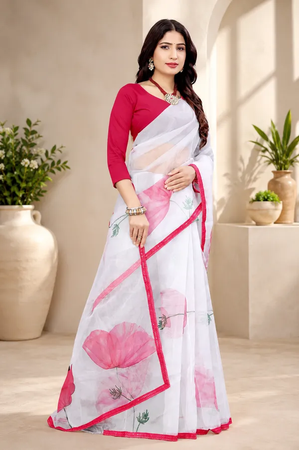 Grey_Organza_Silk_Saree