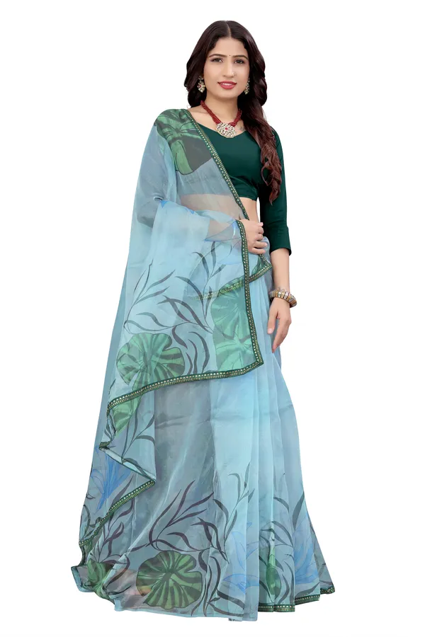 Blue_Organza_Silk_Saree