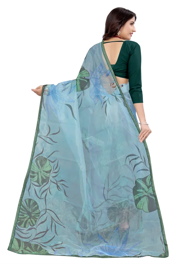 Blue_Organza_Silk_Saree