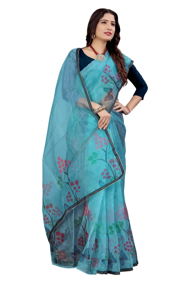 Blue_Organza_Silk_Saree