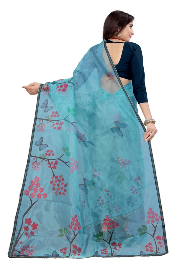 Blue_Organza_Silk_Saree