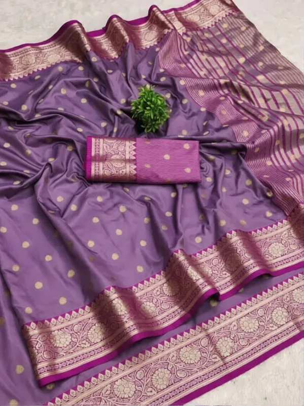 Luxurious_Dark_Pink_Mercerized_Soft_Silk_Saree